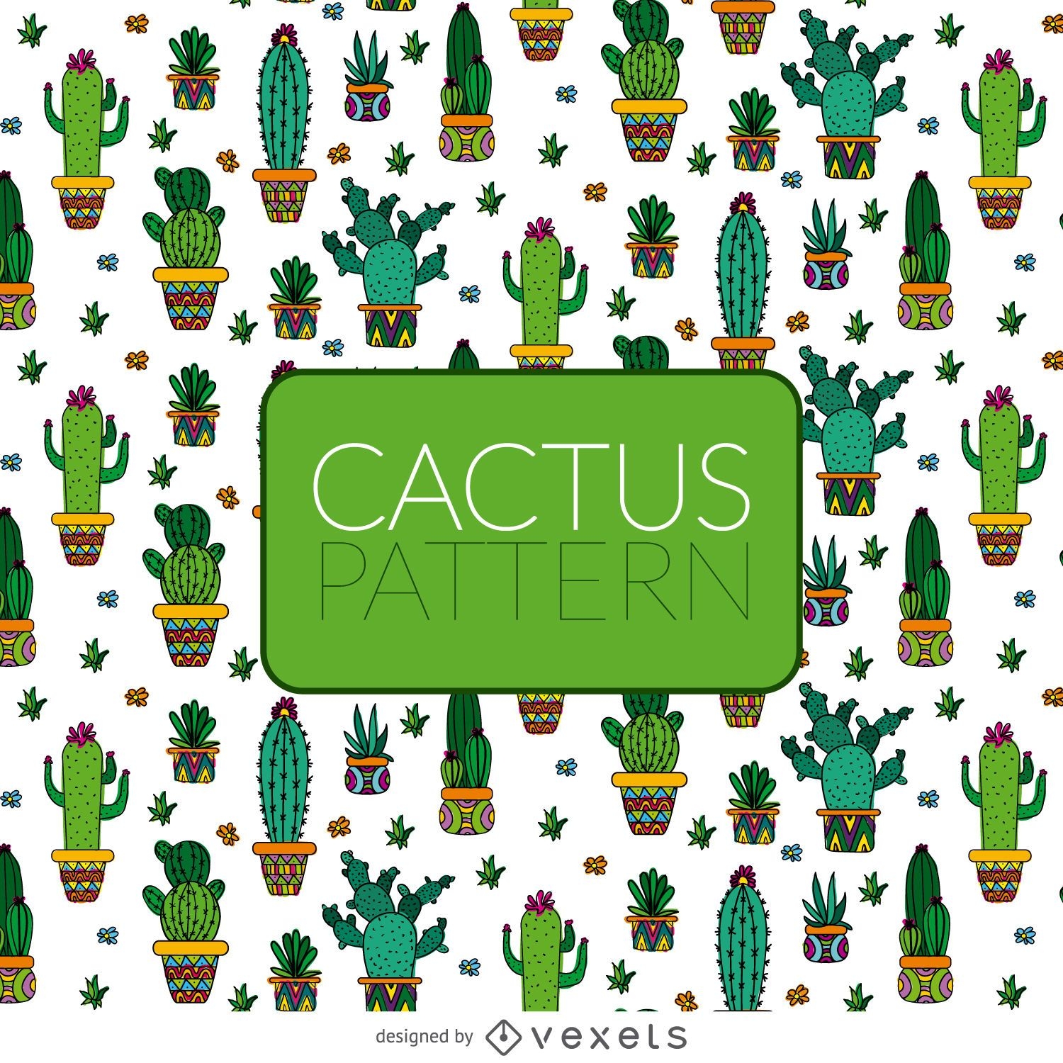 Illustriertes Kaktusmuster