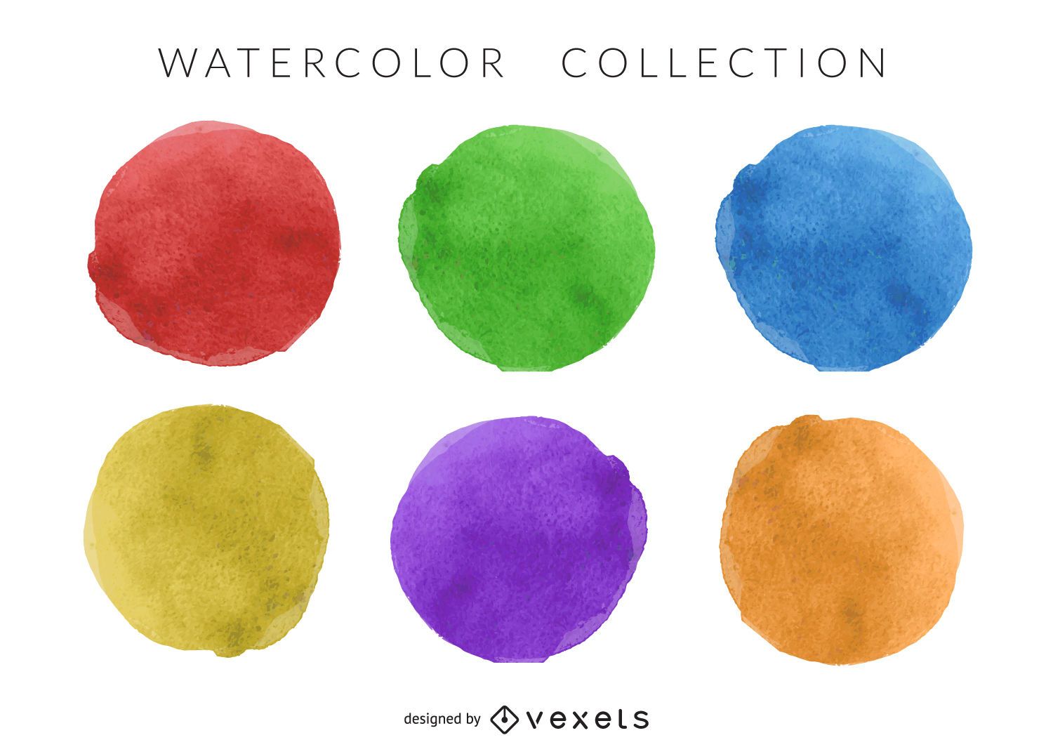 Watercolor circle set - Vector download