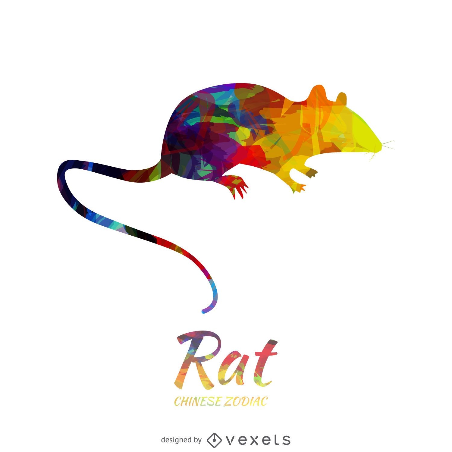 Chinese horoscope rat illustration