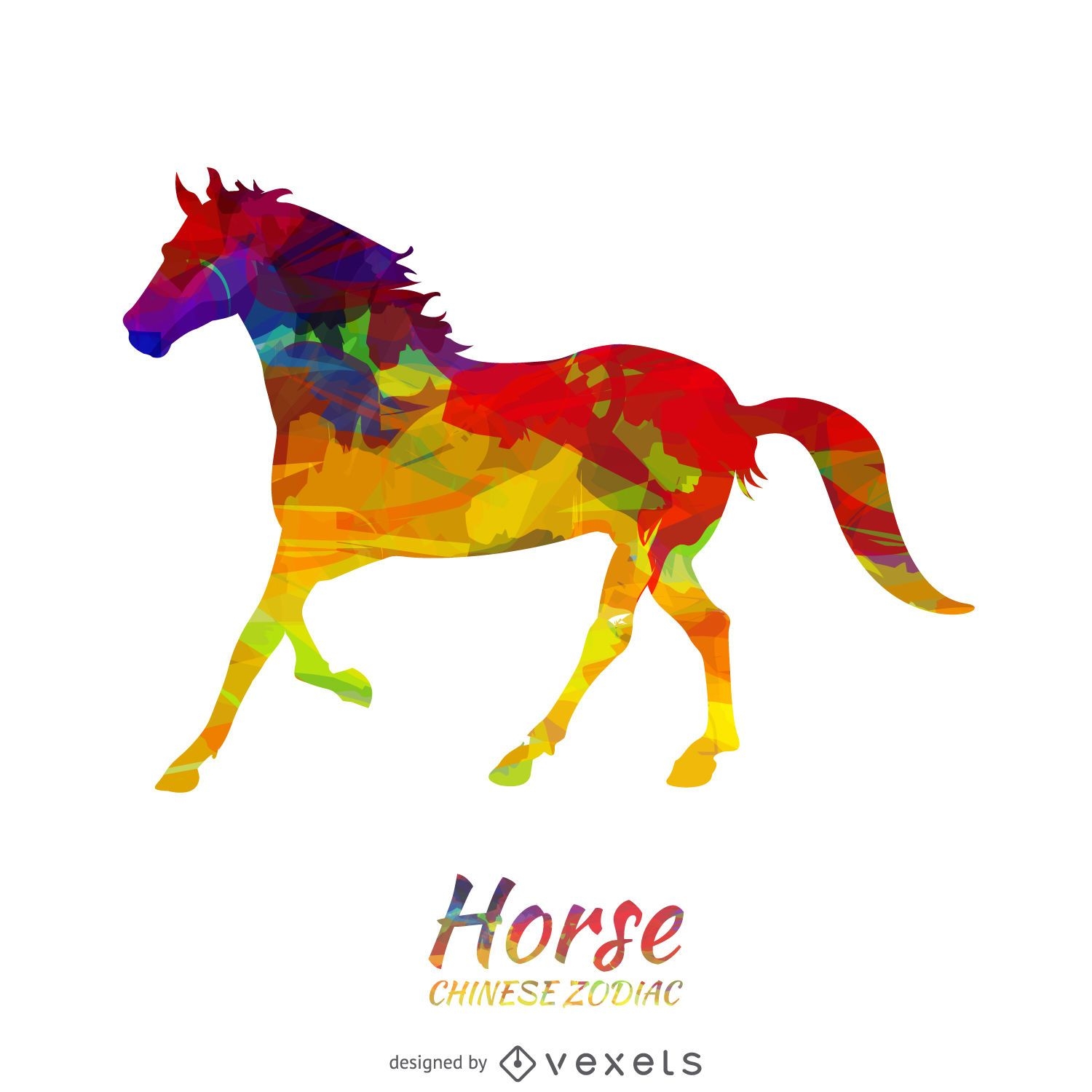 Chinese horoscope horse illustration