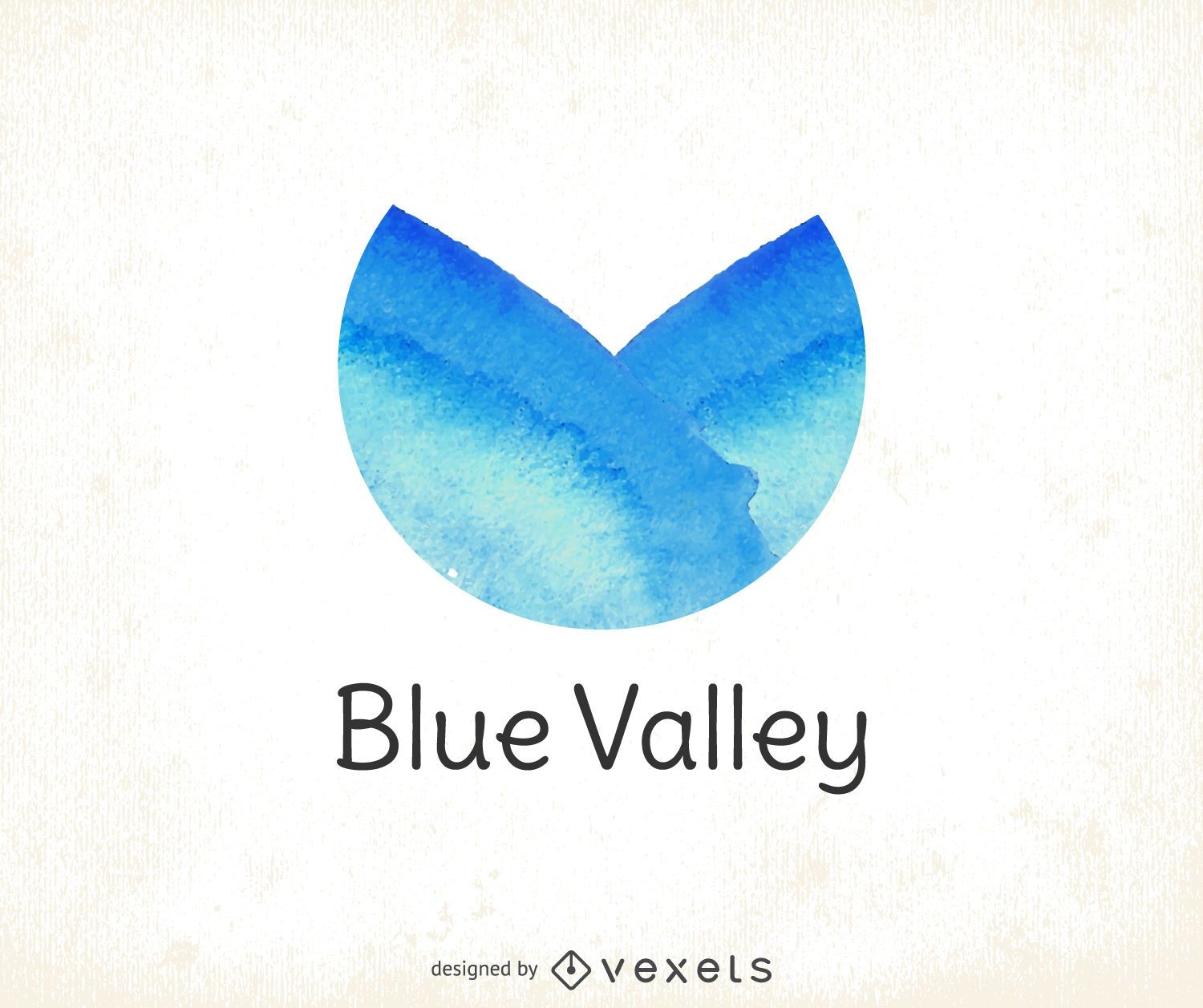 Blue watercolor logo