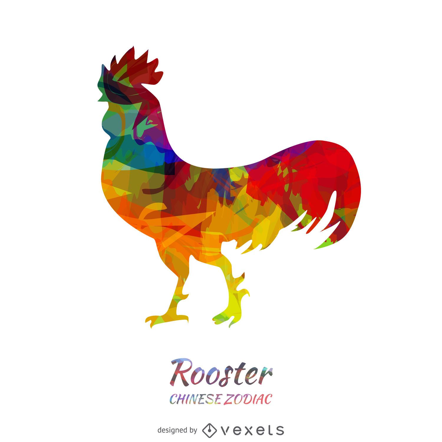 Chinese Zodiac Colorful Rooster Vector Download