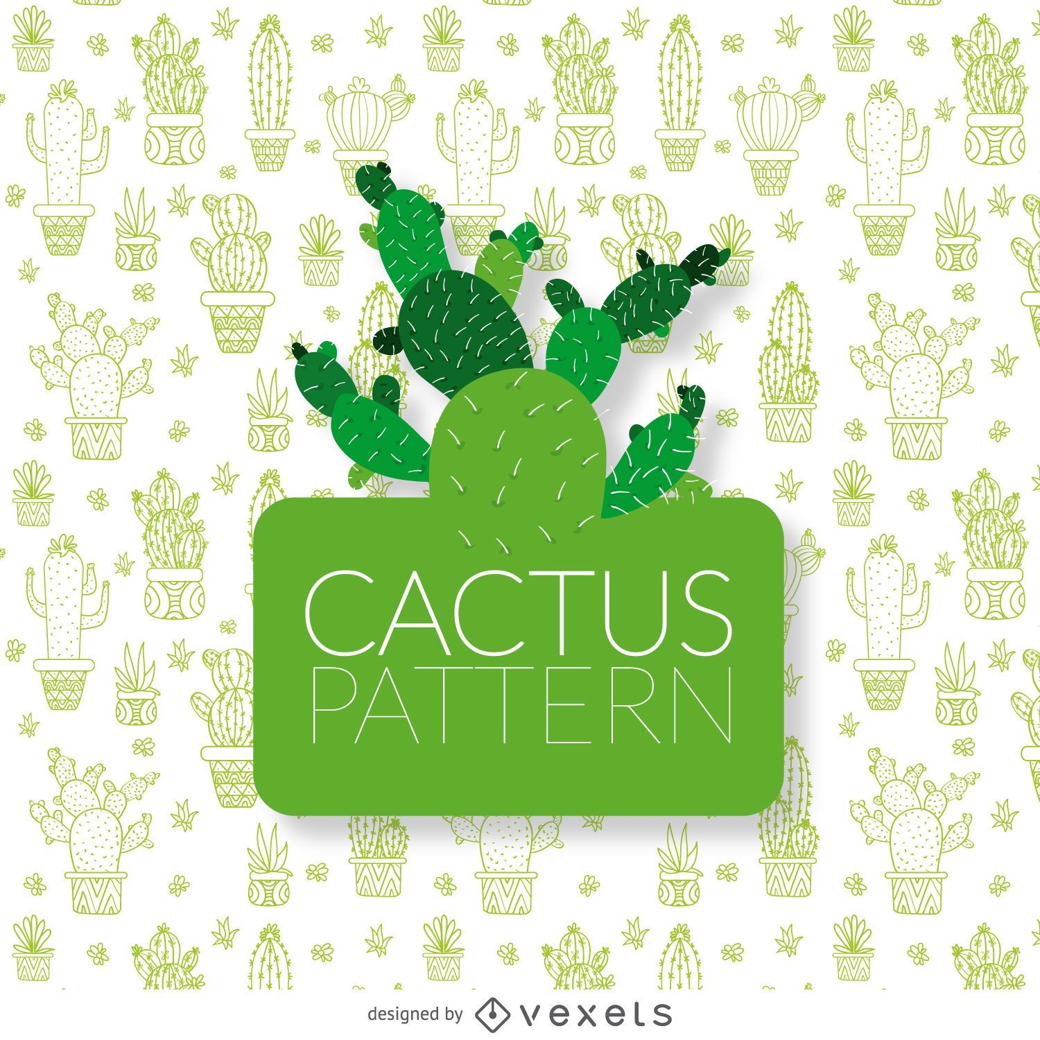 Patrón de cactus delicado