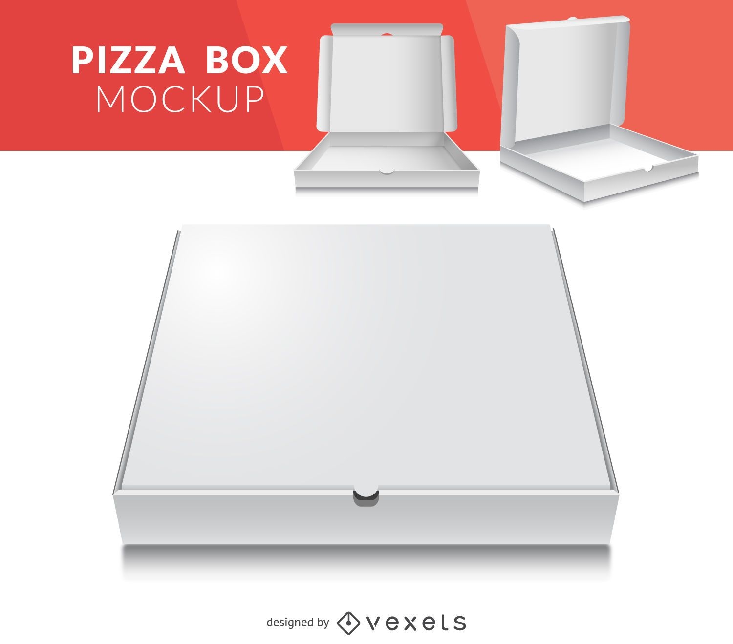 Maqueta de empaque de caja de pizza