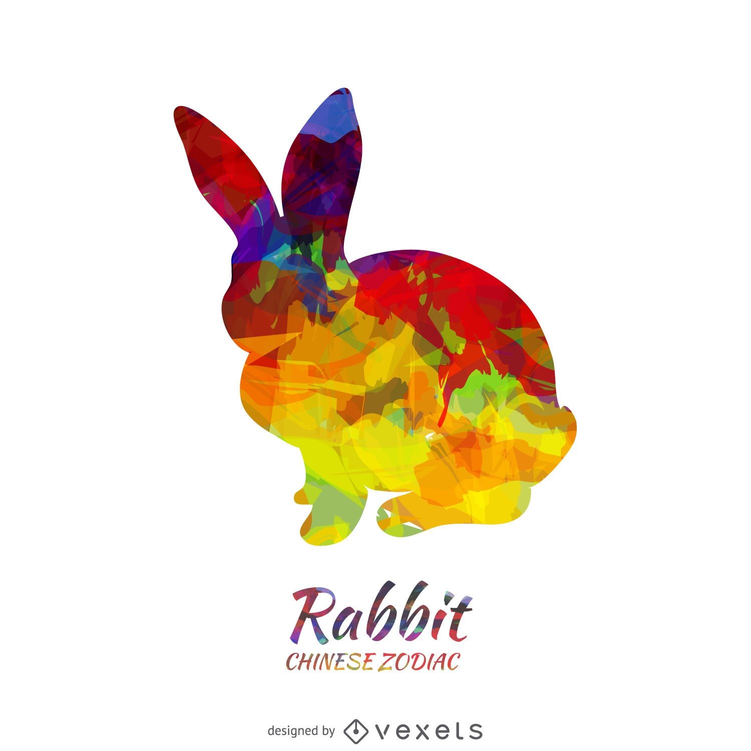 Chinese horoscope rabbit silhouette