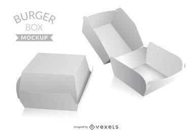 Maqueta de caja de hamburguesa