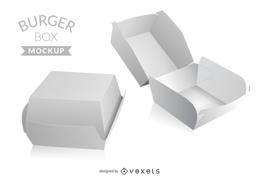 Download Caja de hamburguesa maqueta - Descargar vector