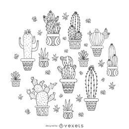 Hand drawn cactus design Hand drawn cactus design