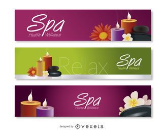 Conjunto de banners de spa y relax.