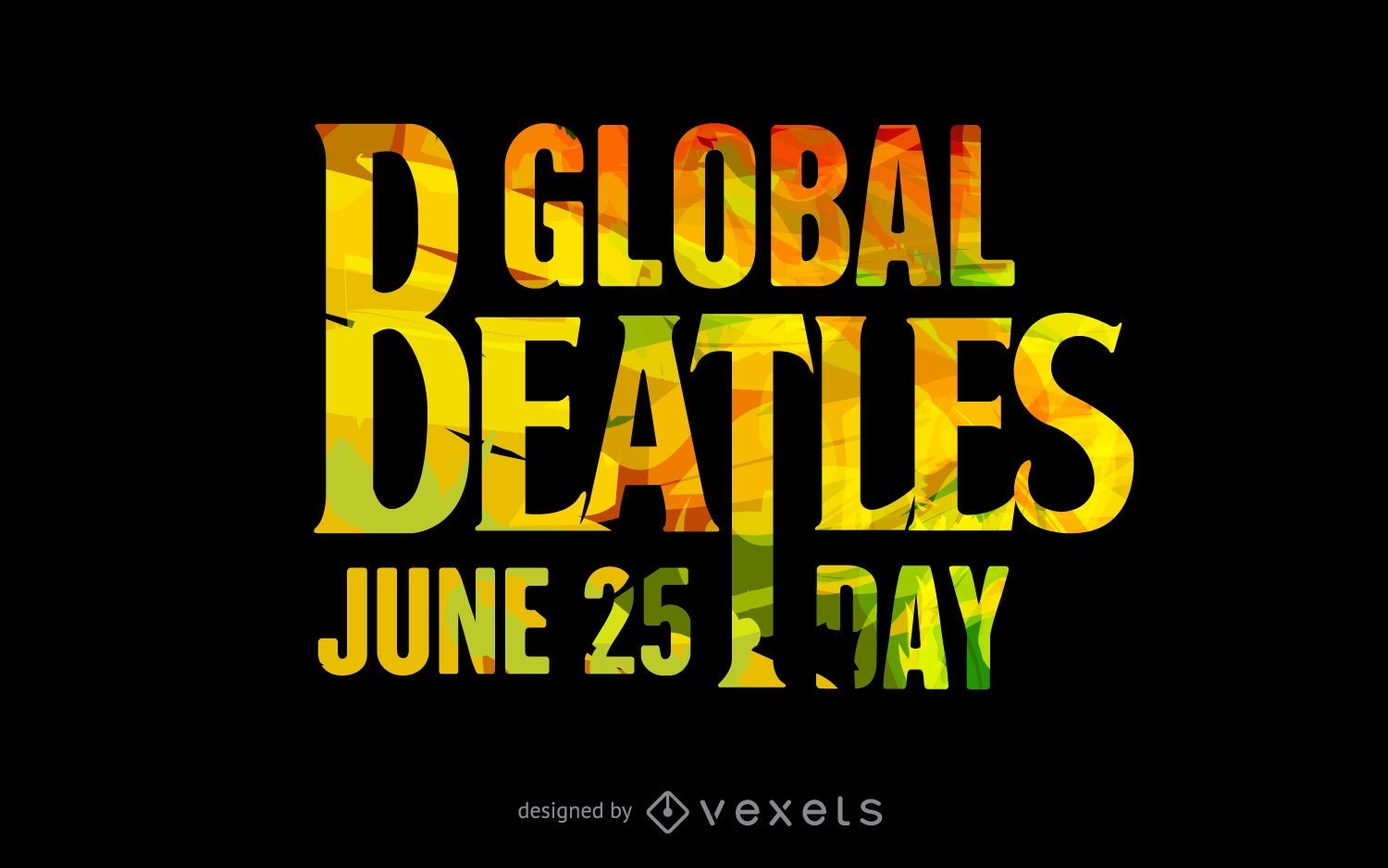 Panfleto tipográfico do dia global dos Beatles