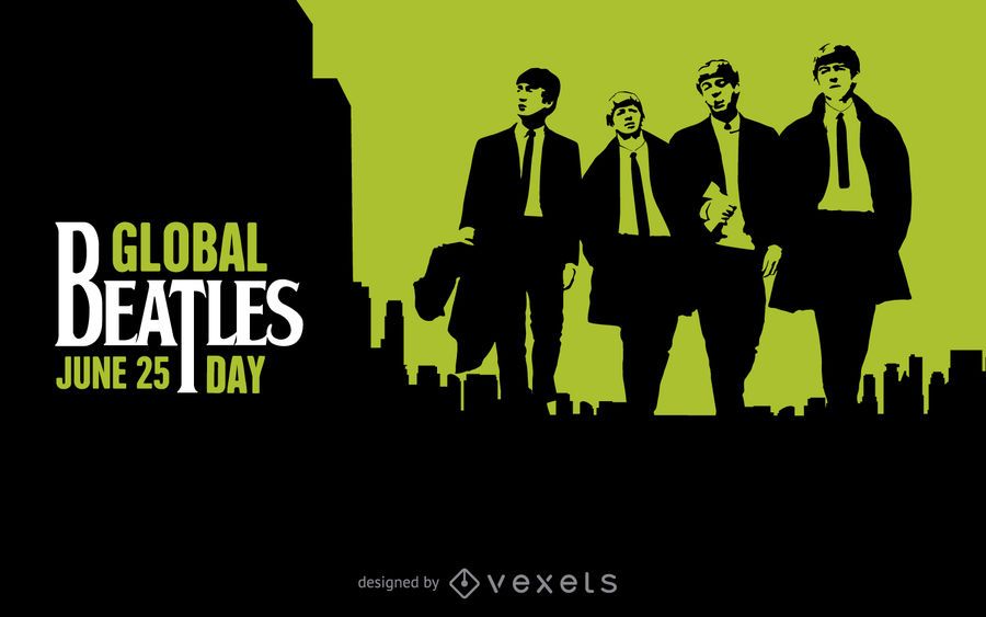 Global Beatles Day black and green poster Global Beatles Day black and green poster