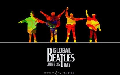 Silhuetas de ajuda do Dia Global dos Beatles
