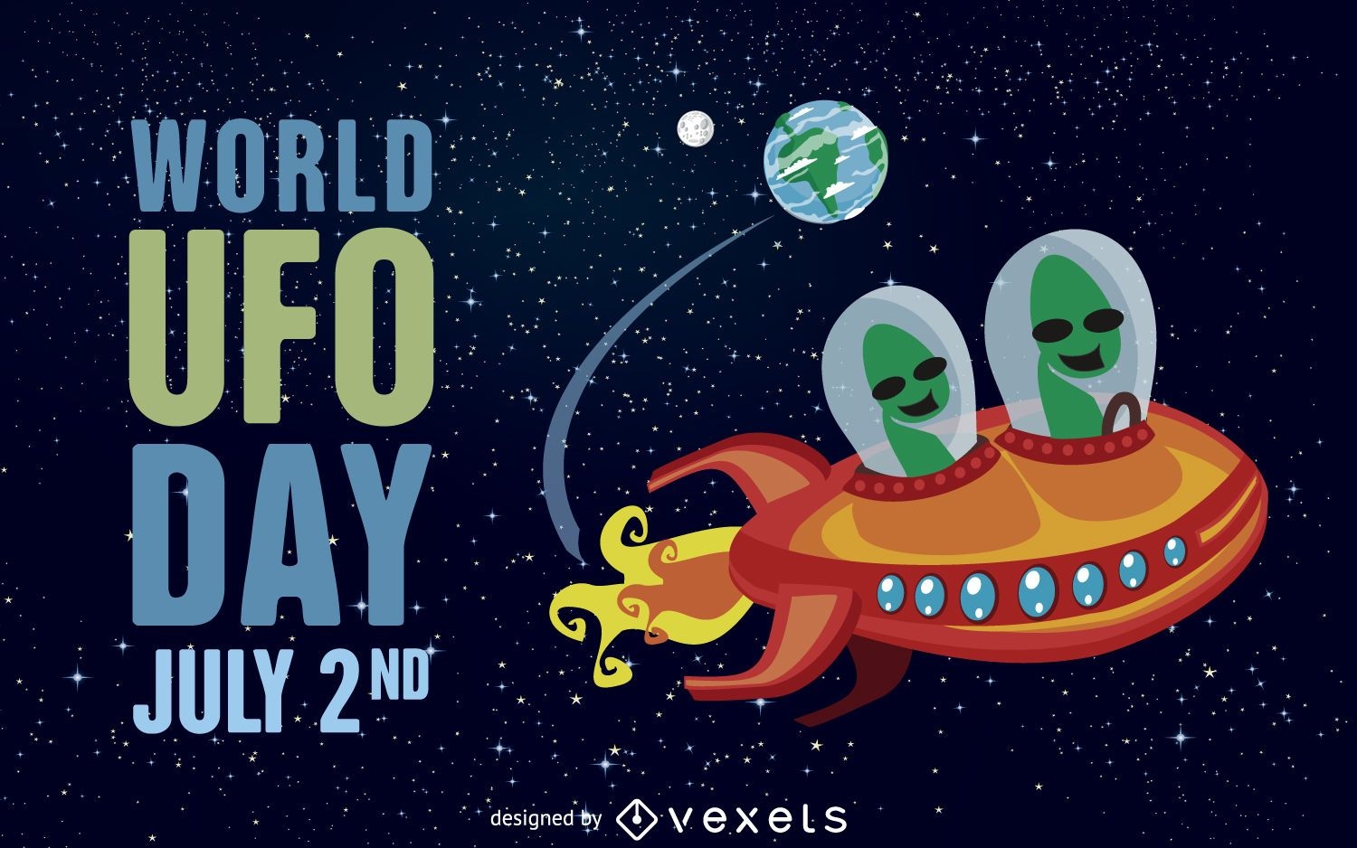 Ilustração do Dia Mundial do UFO