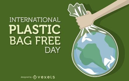 Plastic bag free day illustration