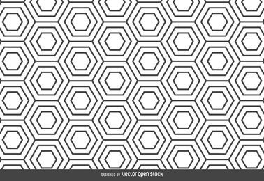Cenário de padrão linear hexágono