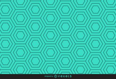 Patrón hexagonal lineal verde