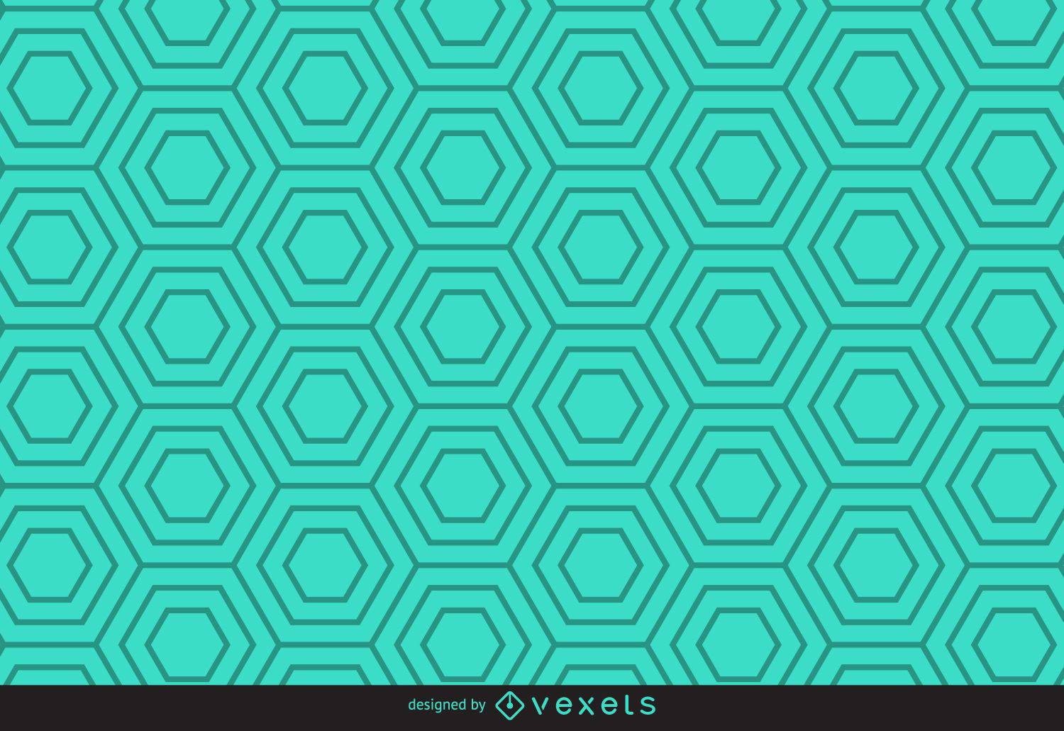 Patrón hexagonal lineal verde