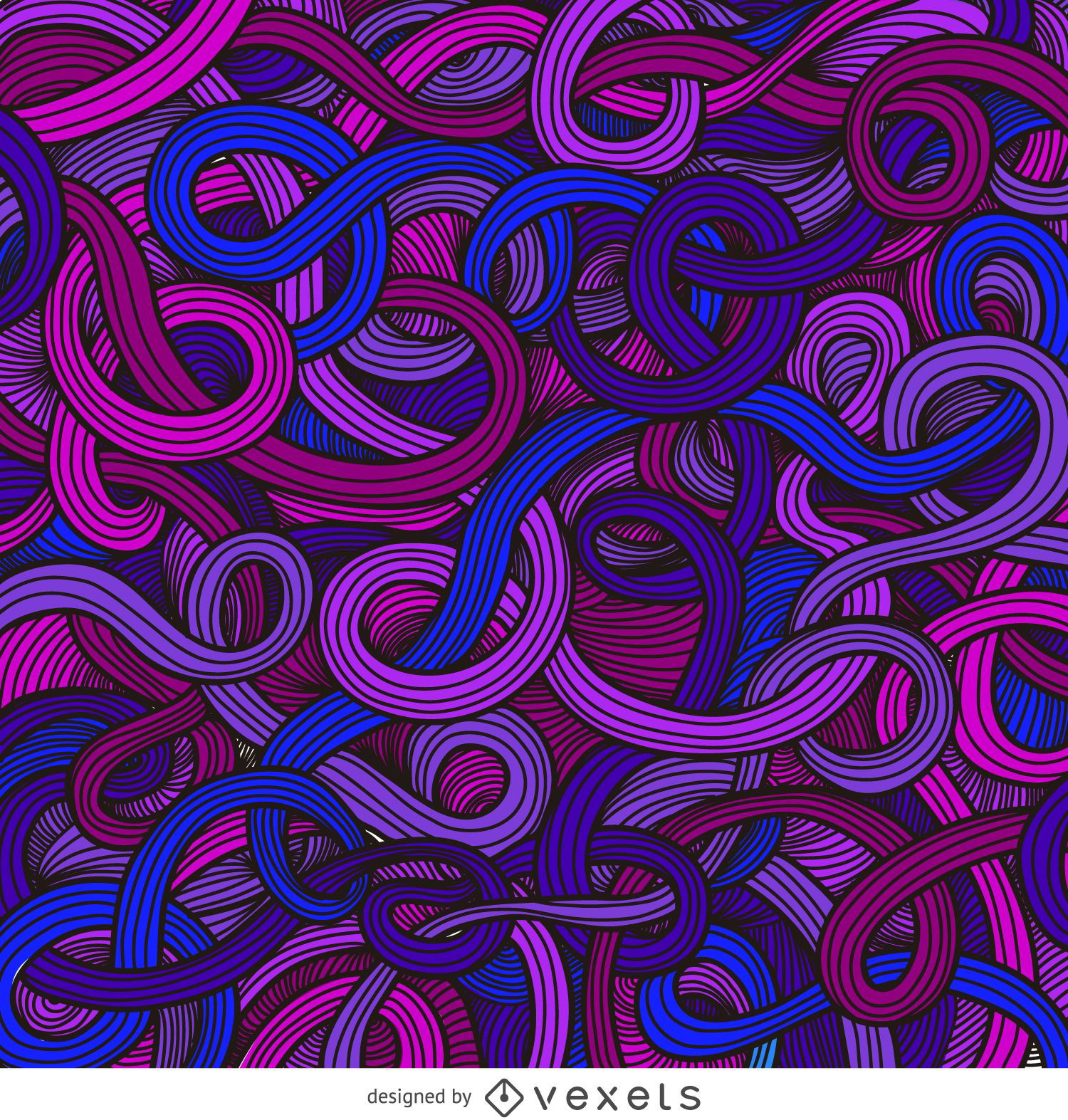 Purple curly swirls background Vector download