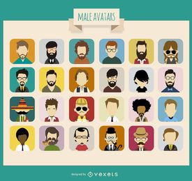 24 männliche Avatar-Sammlung