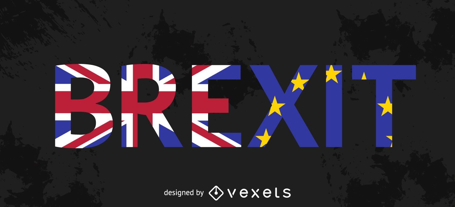 Brexit - design tipográfico de bandeiras