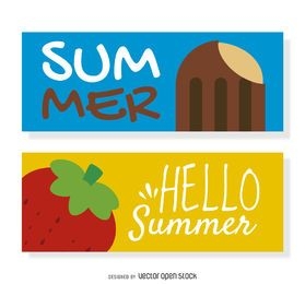 Conjunto de banner de celebración de verano