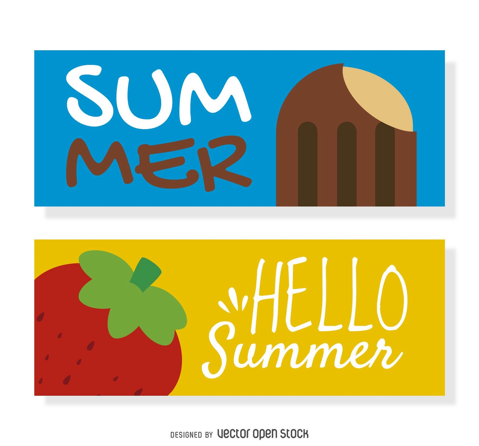 Summer celebration banner set