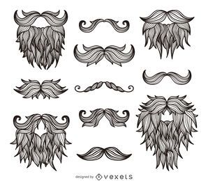 Hipster bigodes barbas de desenho Hipster bigodes barbas de desenho