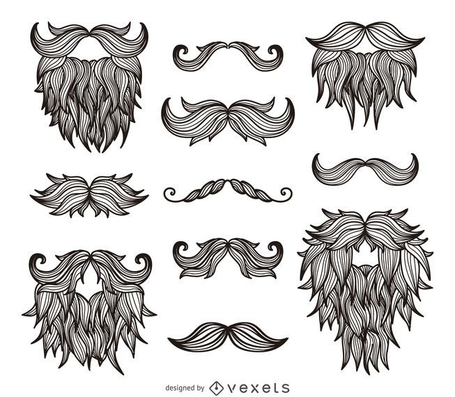 Hipster bigodes barbas de desenho Hipster bigodes barbas de desenho