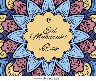 Diseño colorido de Eid Mubarak