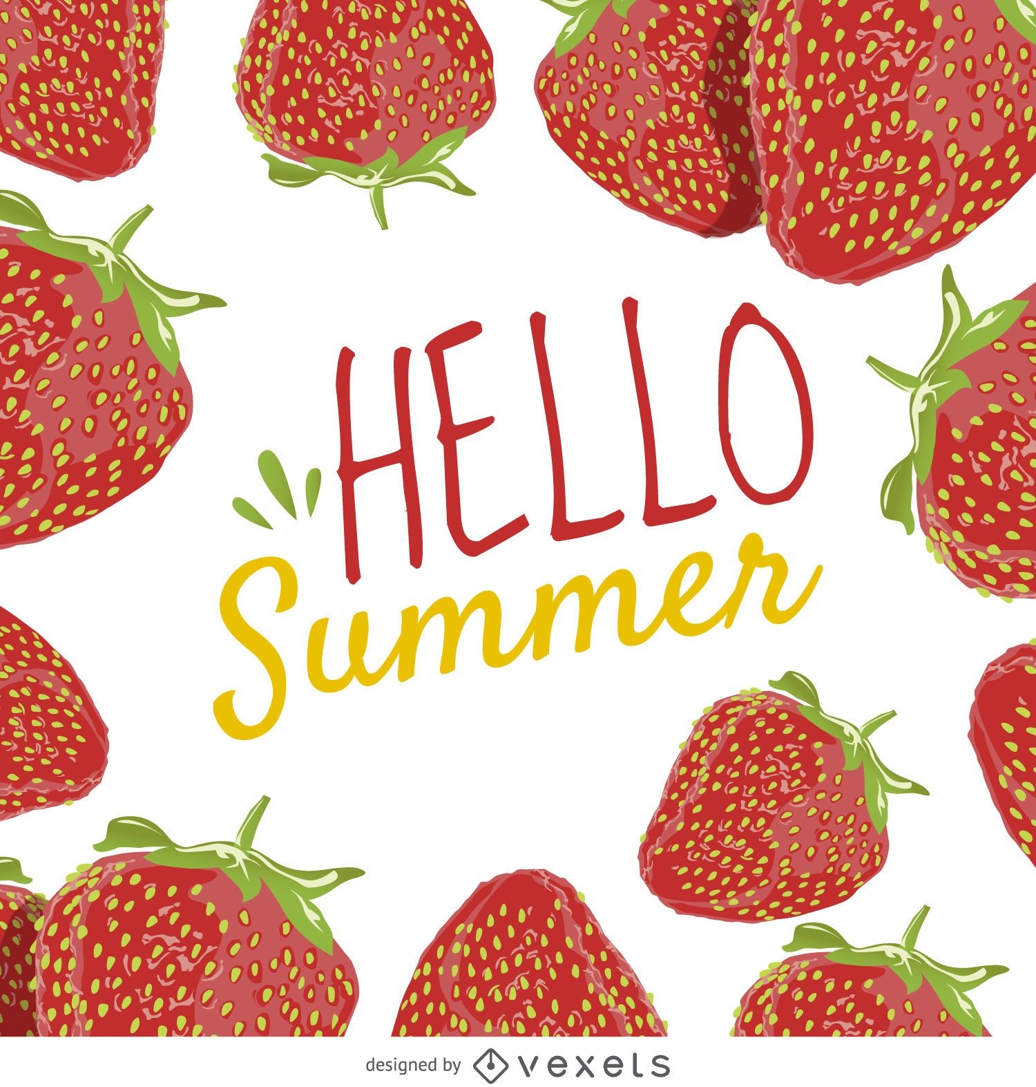 Cartel de fresa de verano