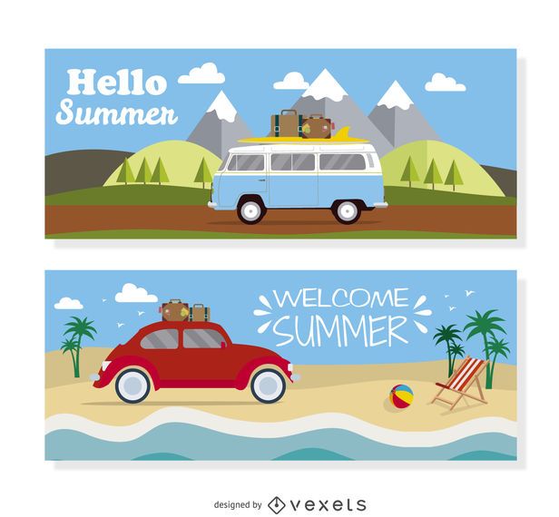 Summer vehicle travel illustration Summer vehicle travel illustration