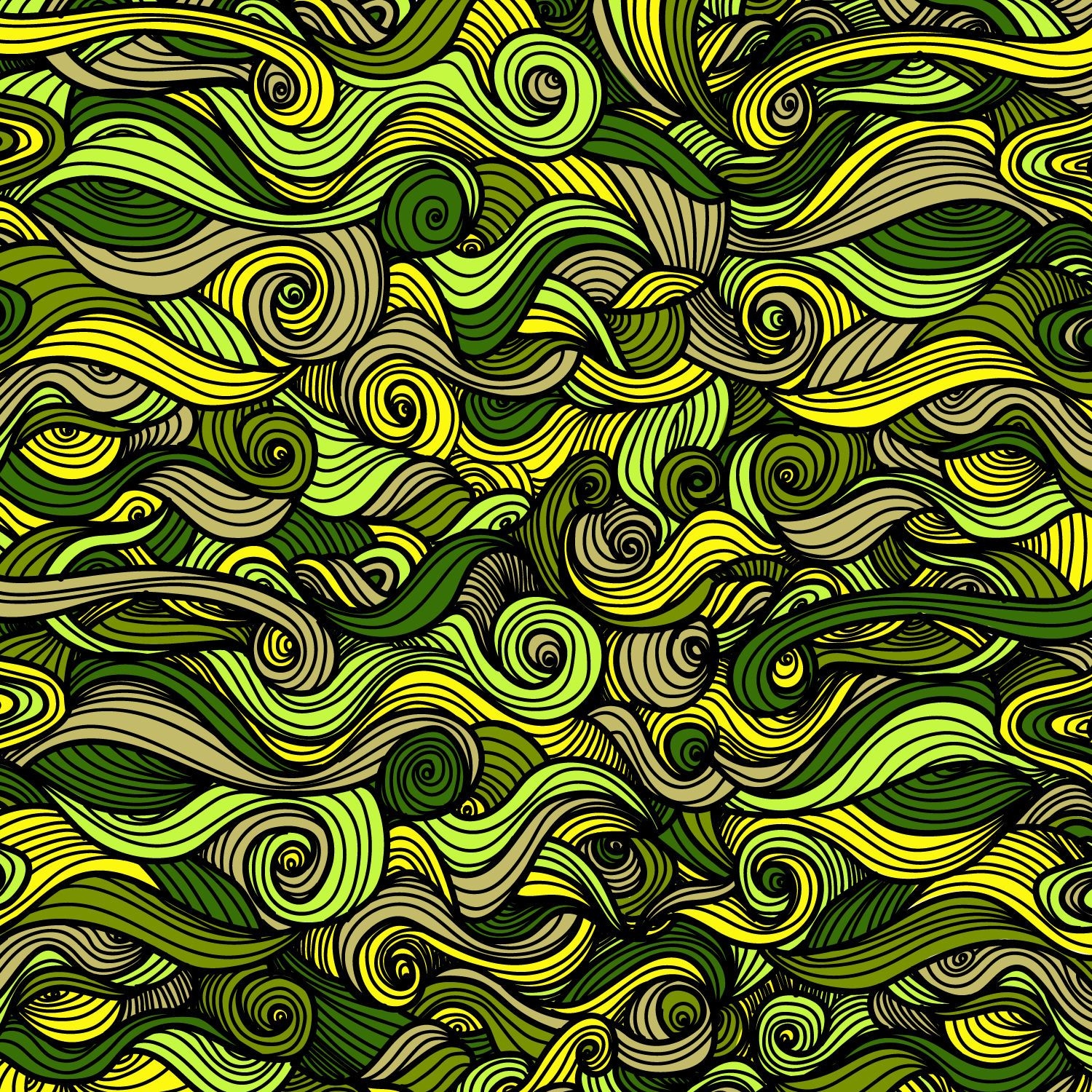 Green curly swirls background