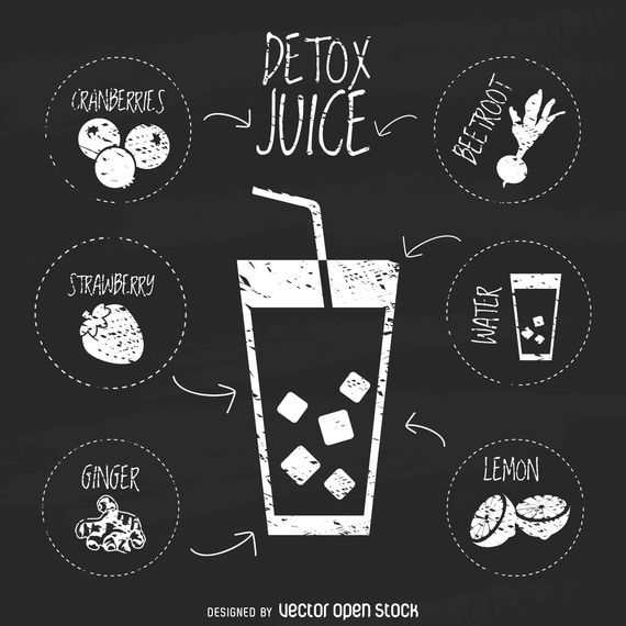 Juice recipe chalk illustration Juice recipe chalk illustration