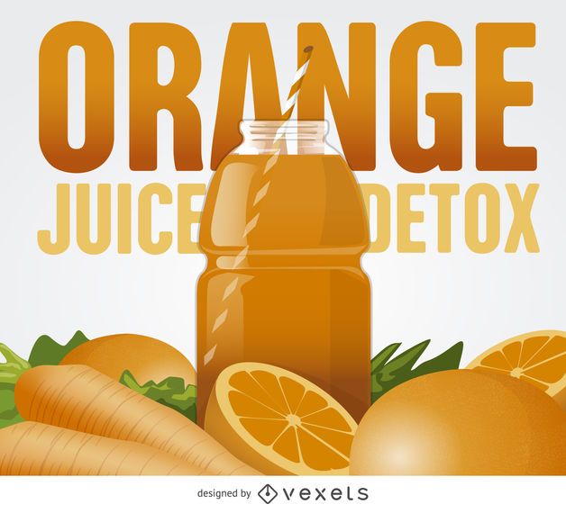 Orange juice detox illustration Orange juice detox illustration