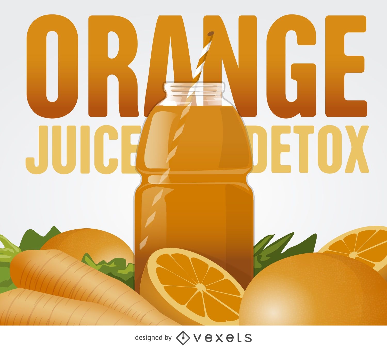 Ilustração de desintoxicação de suco de laranja