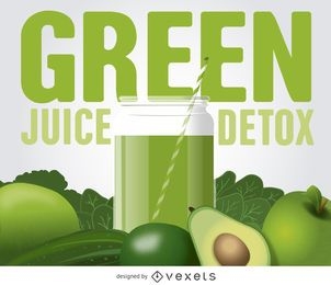 Green detox juice poster