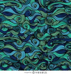 Blue curly swirls background