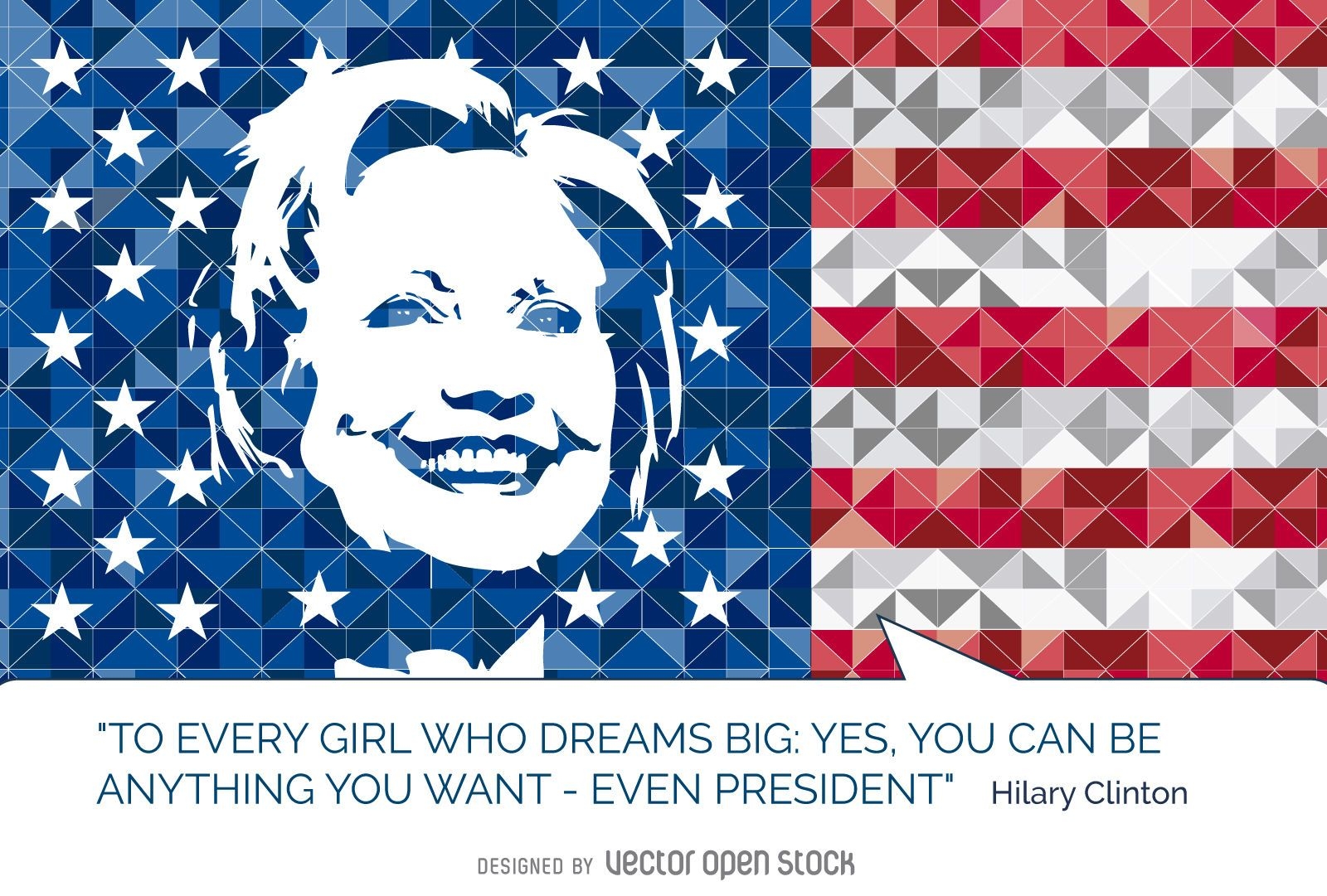 Hillary Clinton cita la bandera estadounidense
