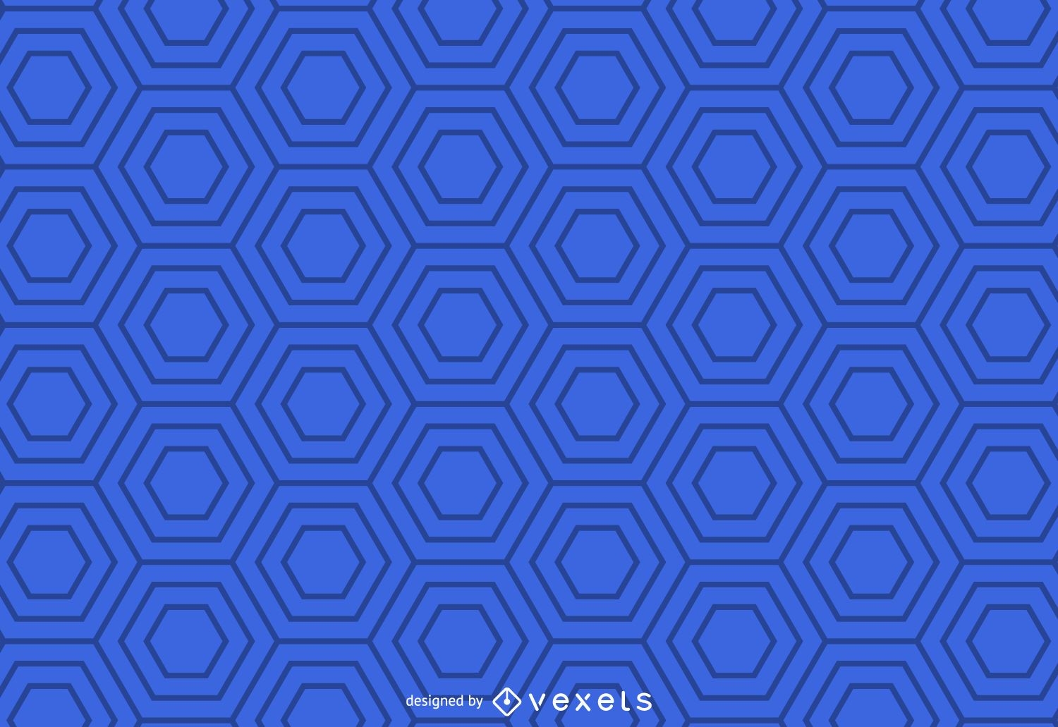 Blue geometric hexagonal pattern