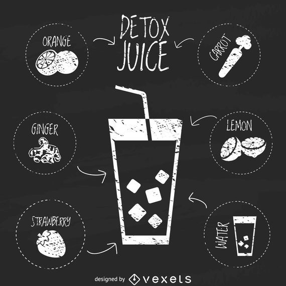 Chalkboard juice recipe illustration Chalkboard juice recipe illustration