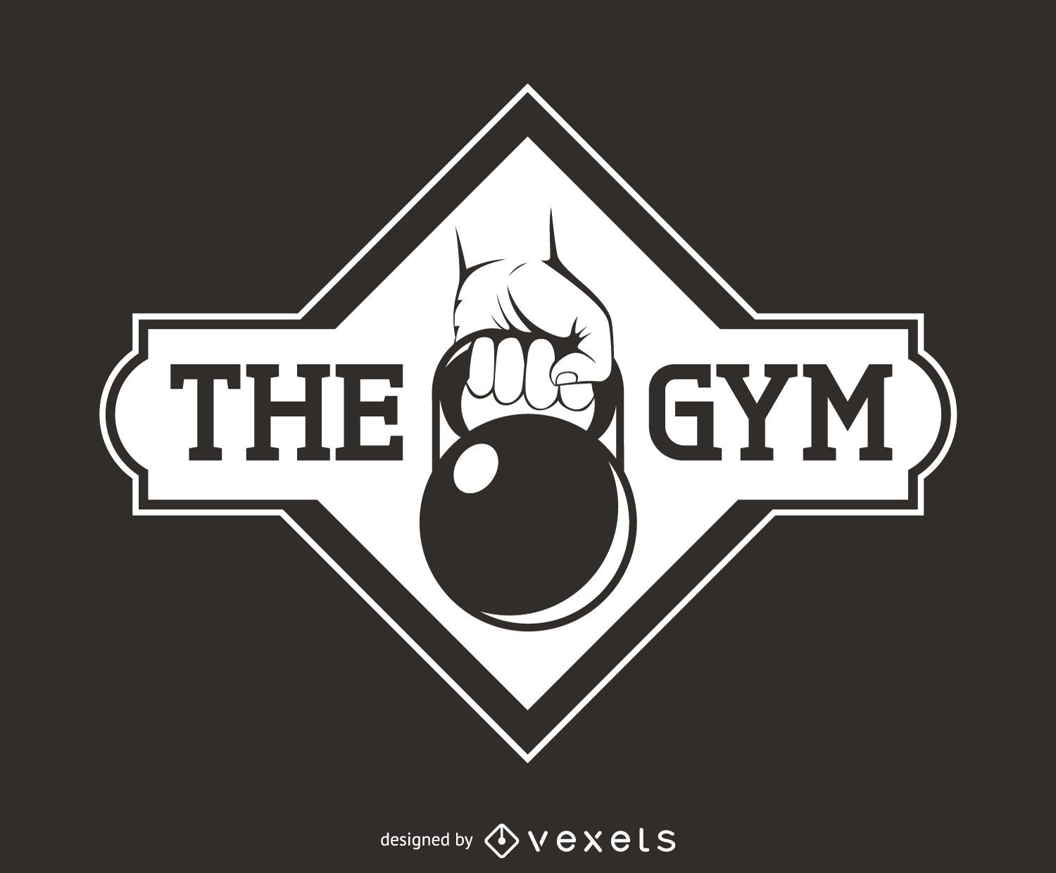 Kettlebell fitness logo template