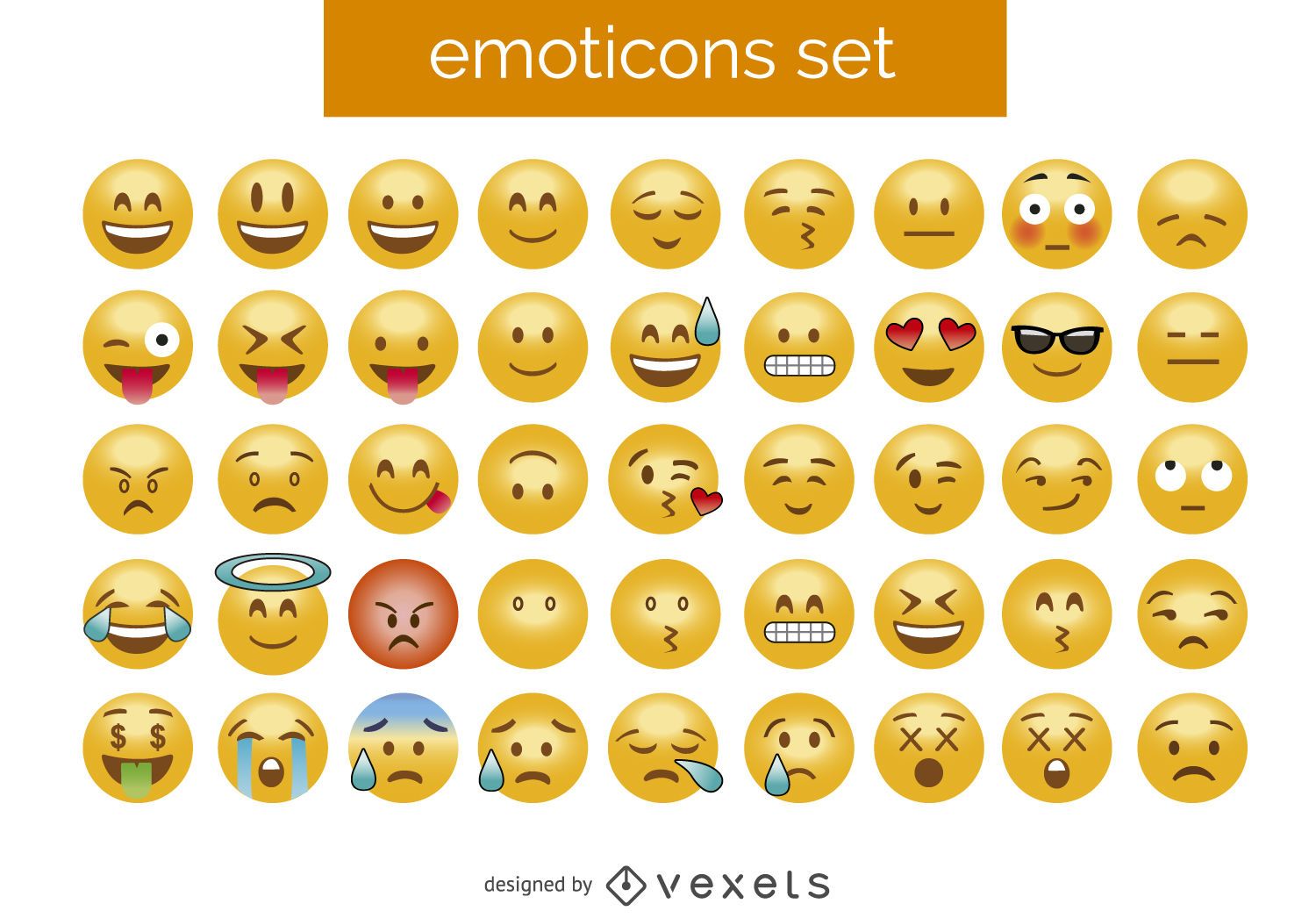 Download 3D Emoticon Set - Vector Download