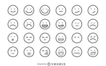 Emoji outline set Emoji outline set