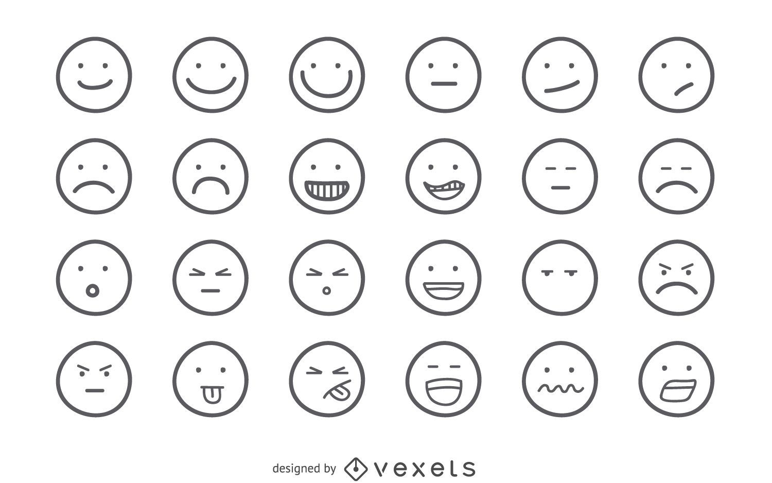 Conjunto de esboço de emoji