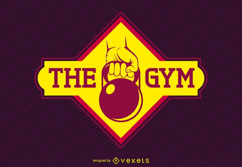 Bright gym label logo template Bright gym label logo template