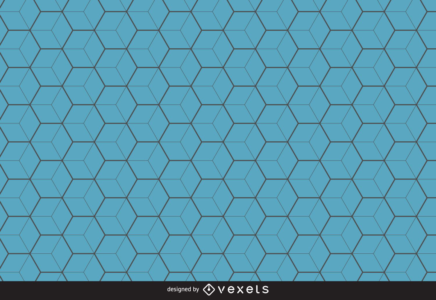 Fundo azul hexágono