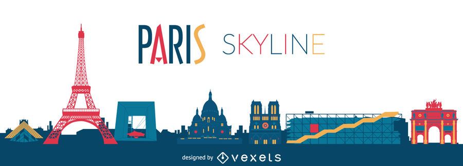 Desenho de sykline de Paris Desenho de sykline de Paris