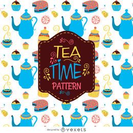 Tea time pattern background
