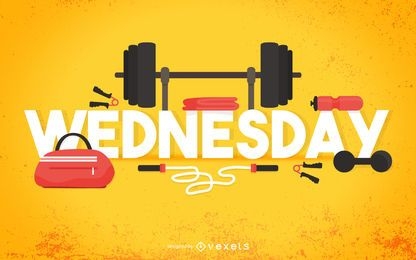 Wednesday gym illustration