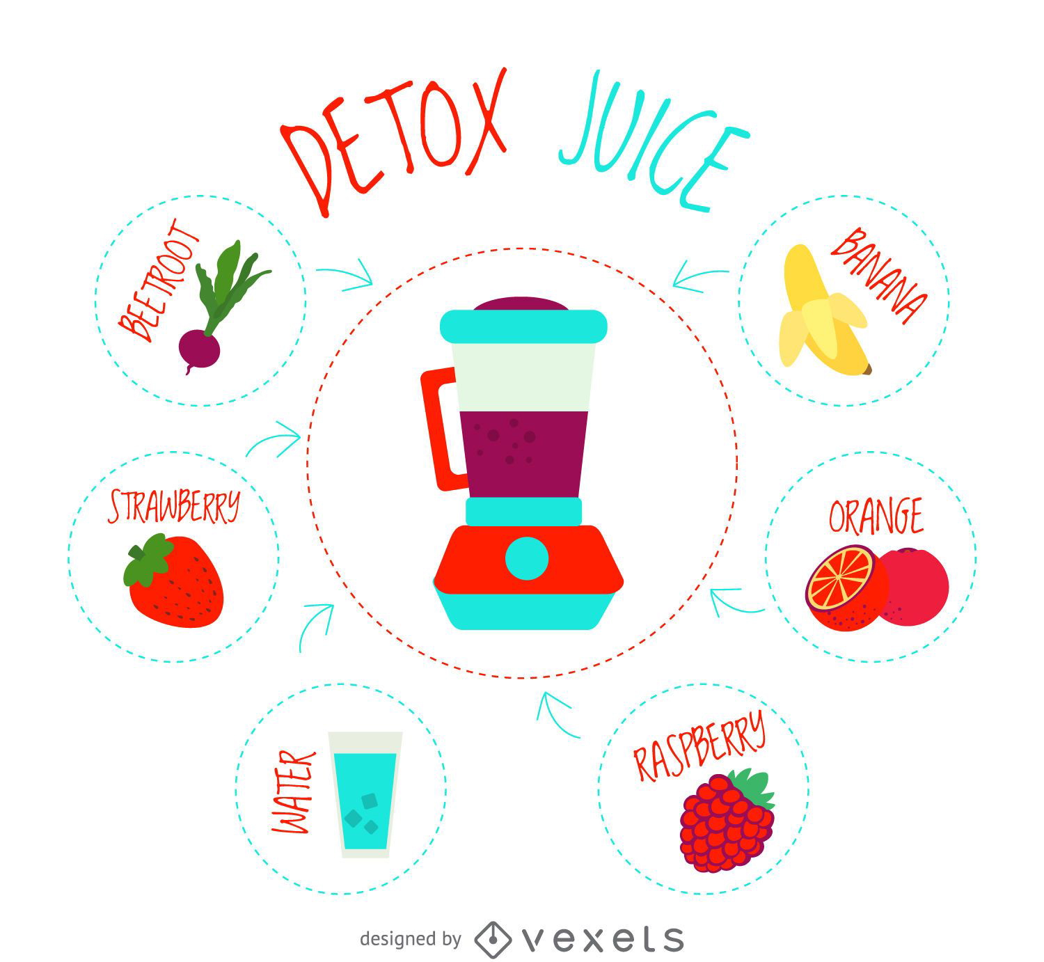 Healthy juice elements design